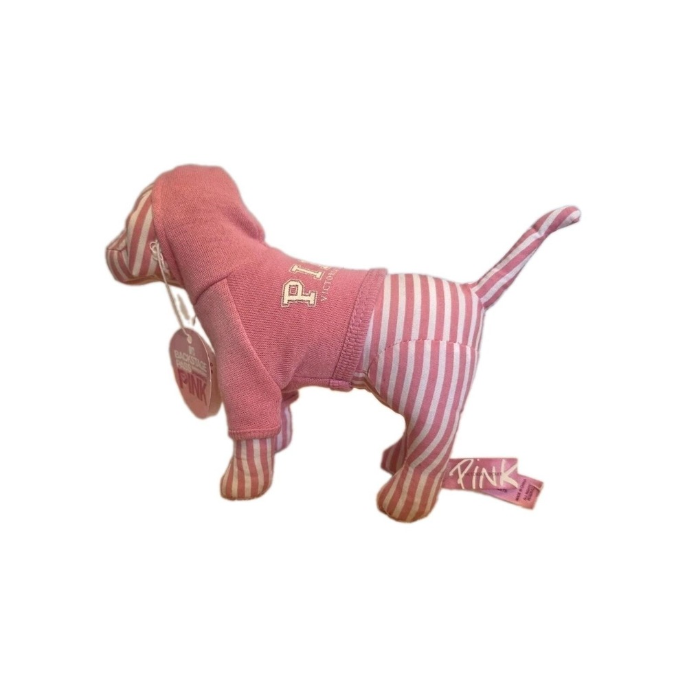 Vintage 2006 Victoria's Secret PINK Striped Dog Plush | MTV Backstage Pass Sweep